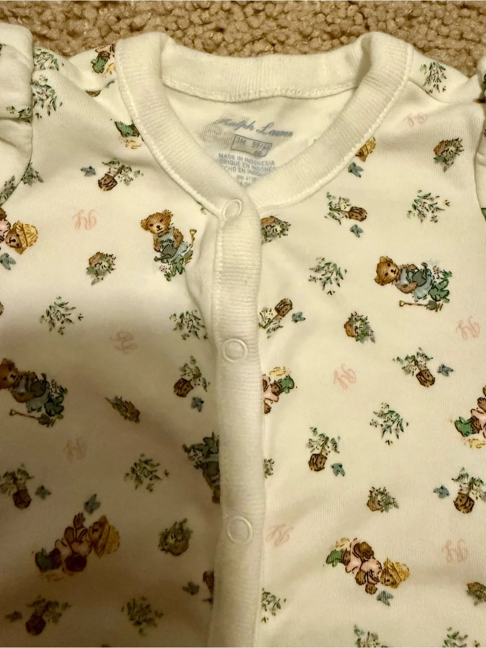 Ralph Lauren Romper with Brown Teddy Bears